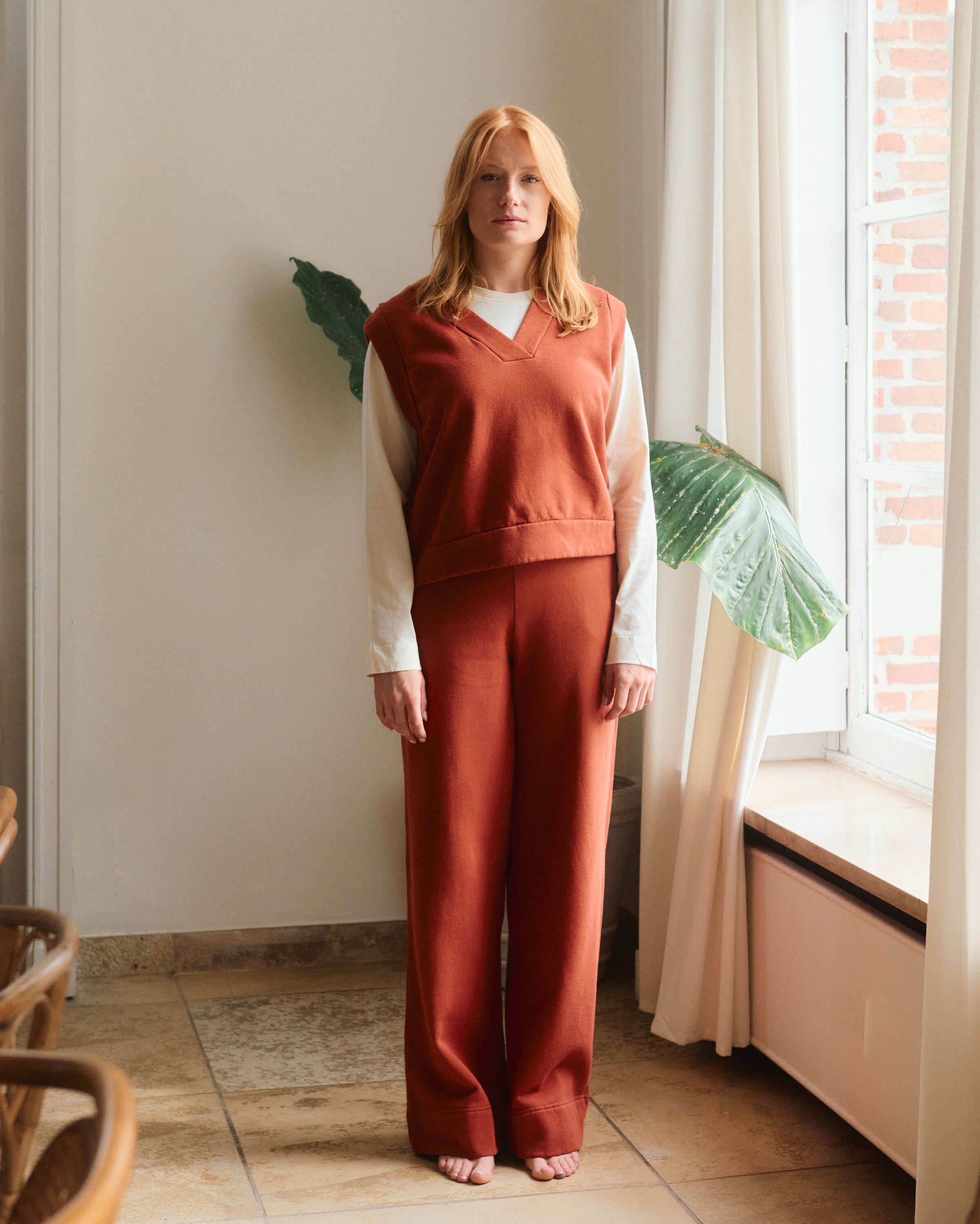 Ada sweater vest| cotton | henna