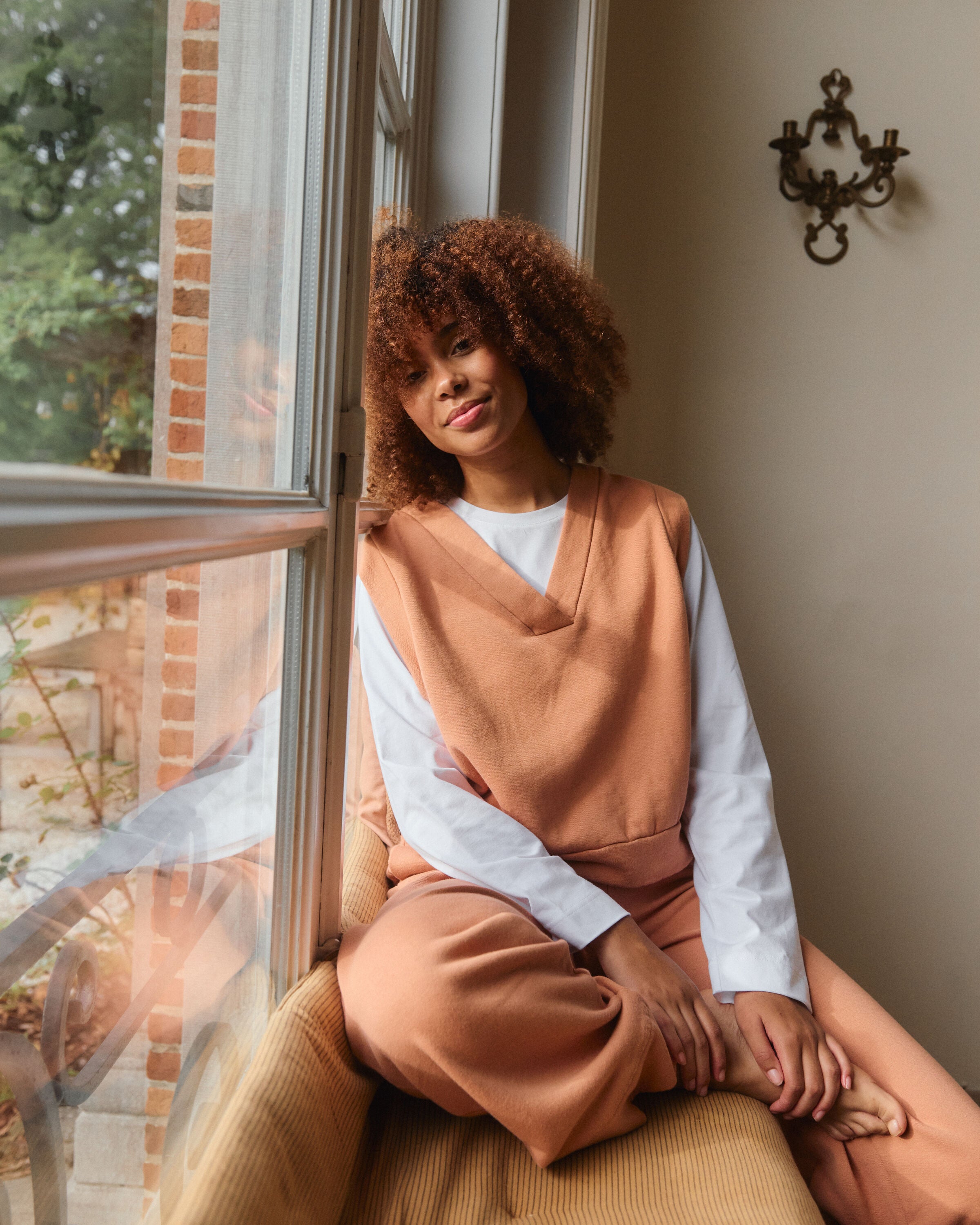 Ada sweater vest| cotton | sea salt