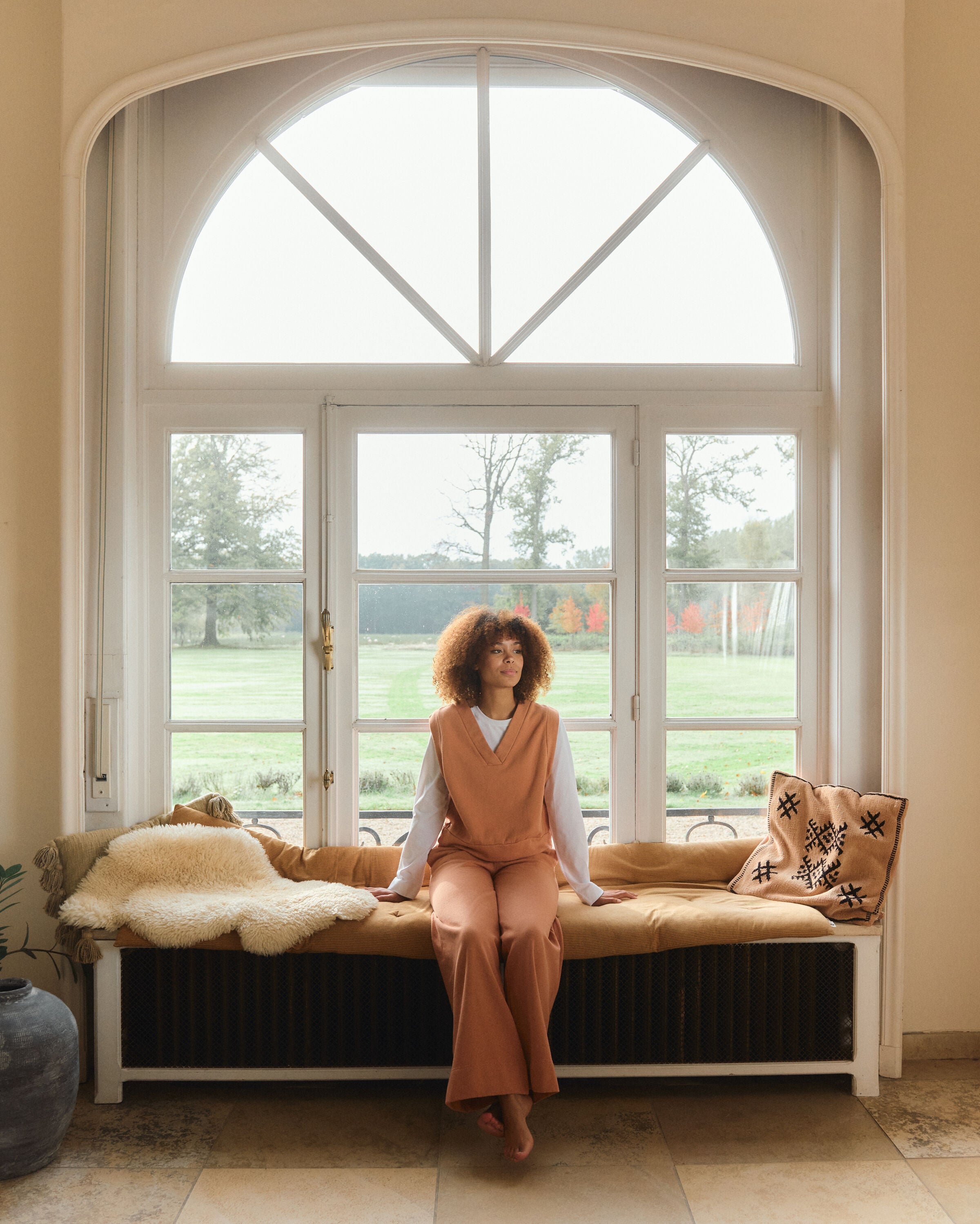 Ada sweater vest| cotton | sea salt