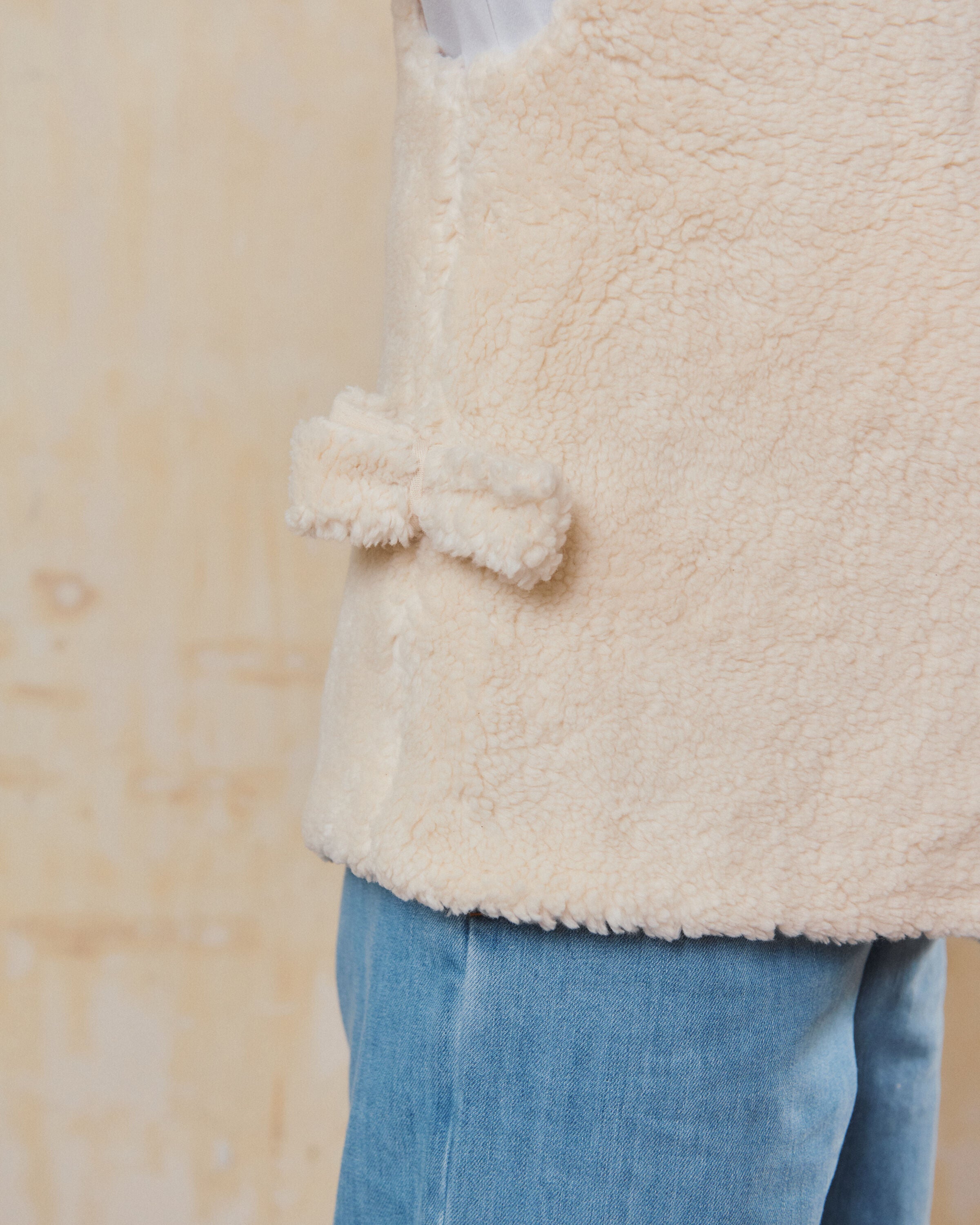 Lola teddy vest| cotton | ecru