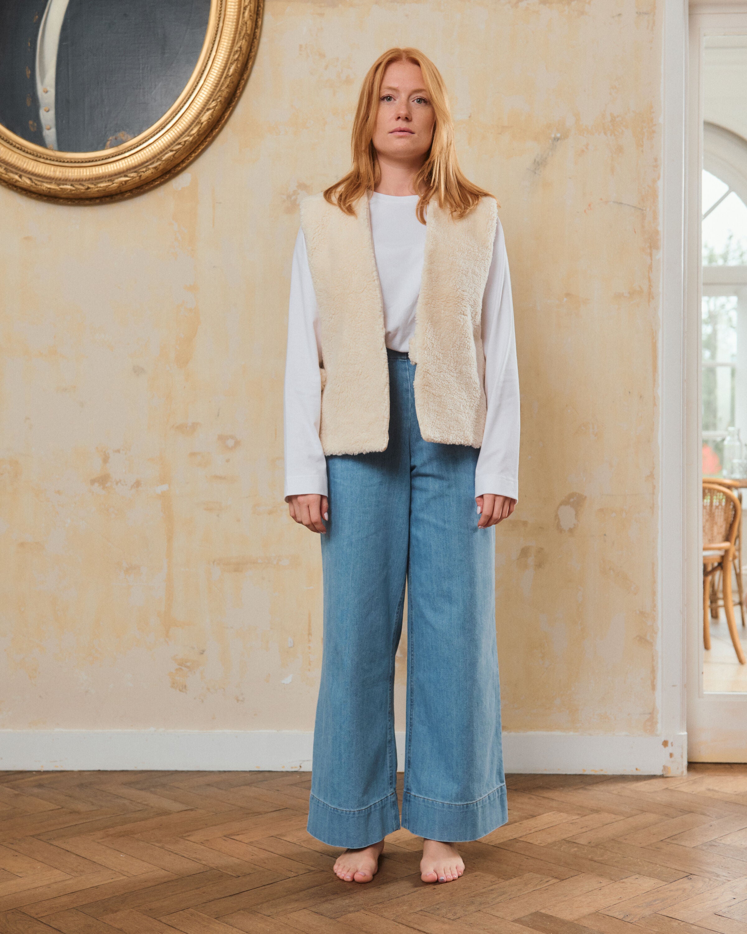 Lola teddy vest| cotton | ecru