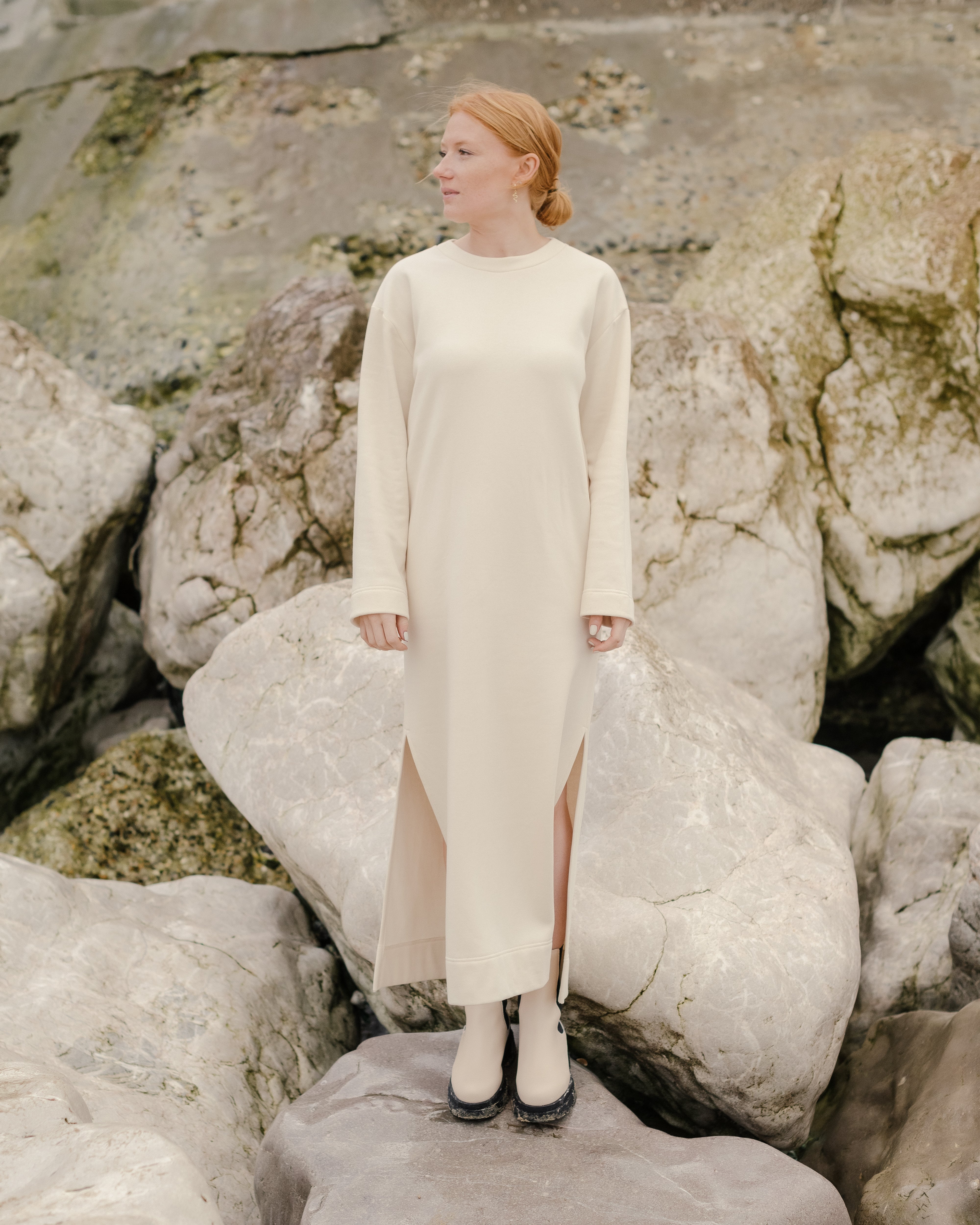 Comfortable organic cotton sweatshirt dress.